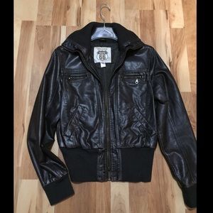 Brown leather jacket